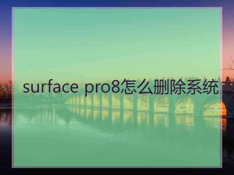 surface pro8怎么删除系统