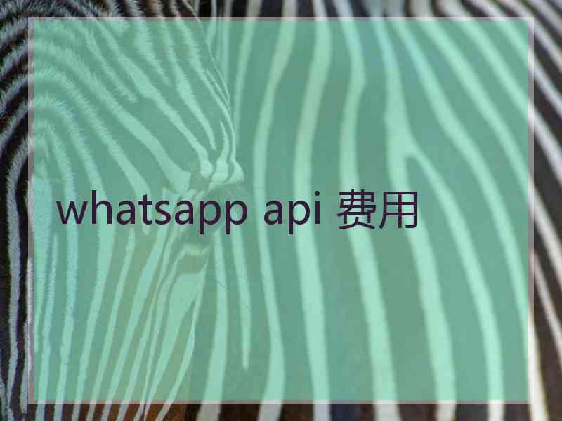 whatsapp api 费用