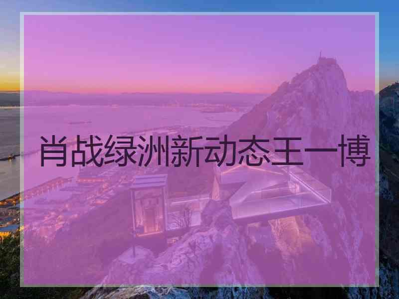 肖战绿洲新动态王一博