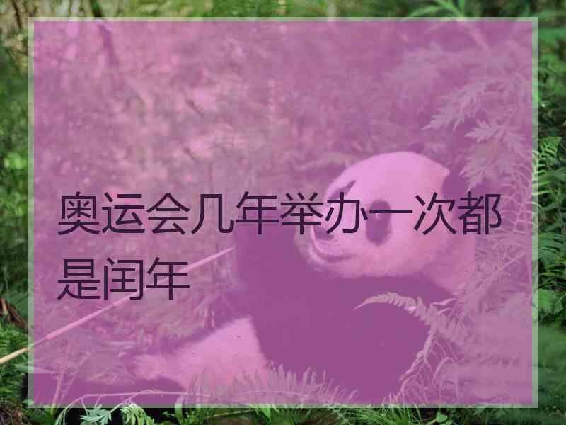 奥运会几年举办一次都是闰年