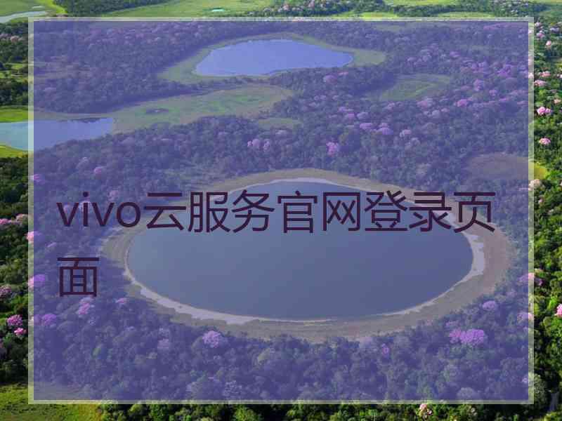 vivo云服务官网登录页面