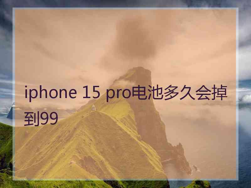 iphone 15 pro电池多久会掉到99