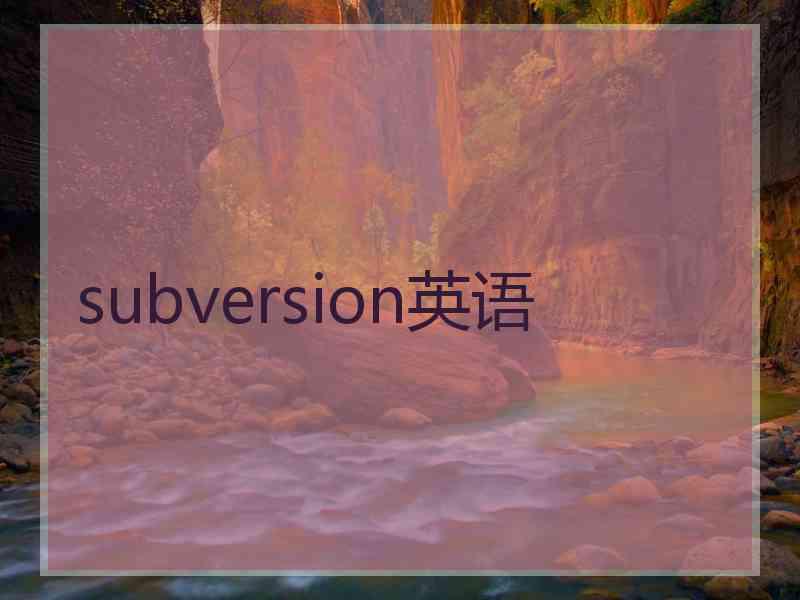 subversion英语