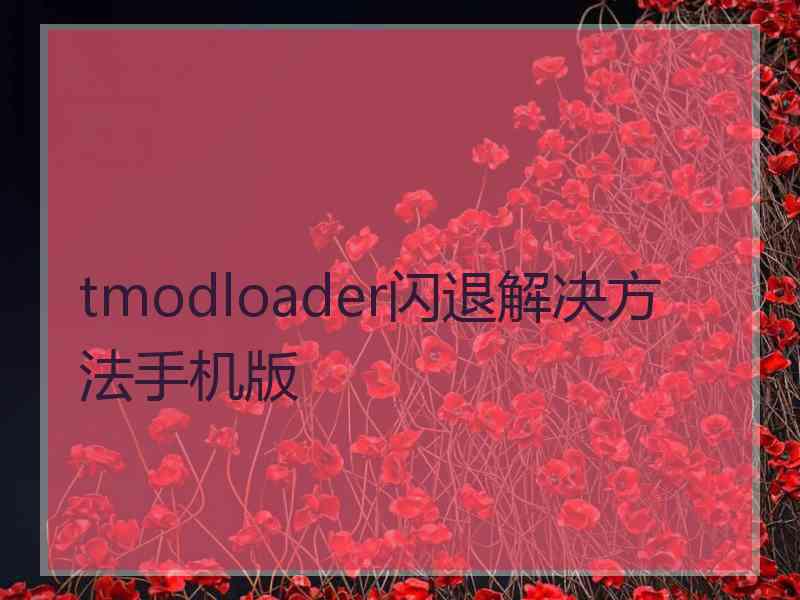 tmodloader闪退解决方法手机版