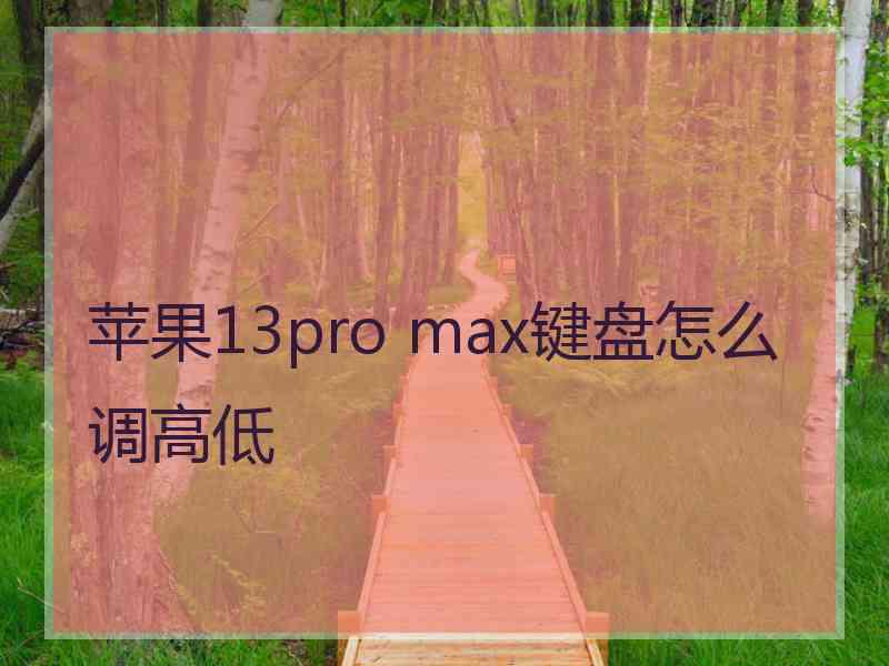 苹果13pro max键盘怎么调高低