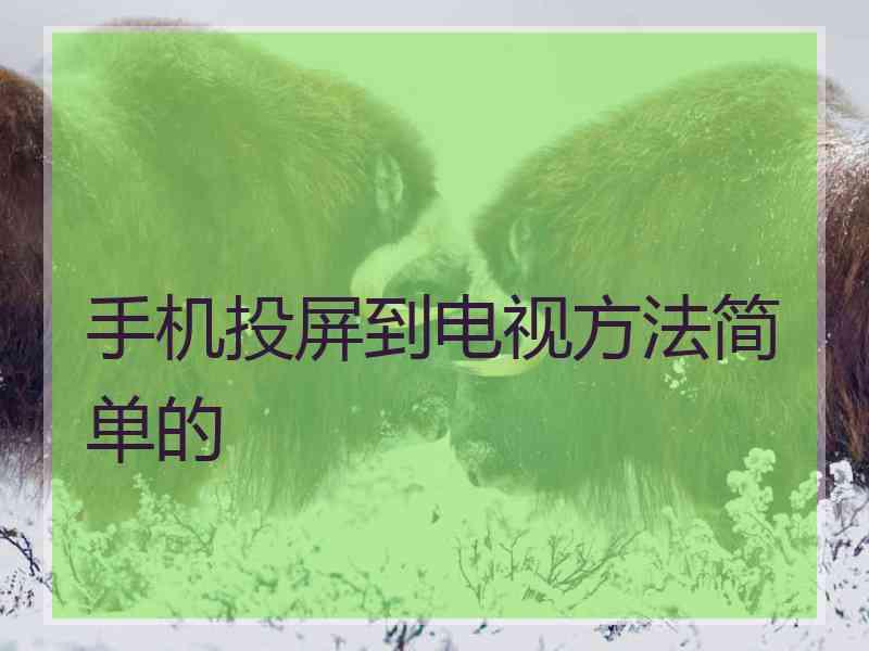 手机投屏到电视方法简单的