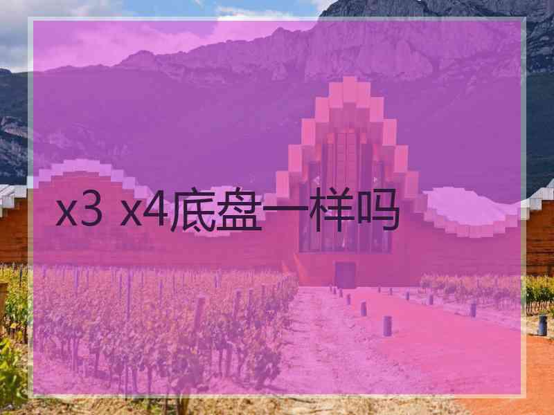 x3 x4底盘一样吗