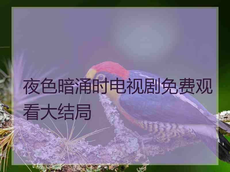 夜色暗涌时电视剧免费观看大结局