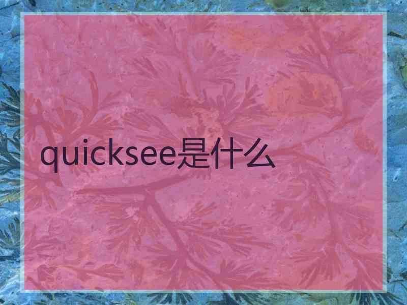 quicksee是什么
