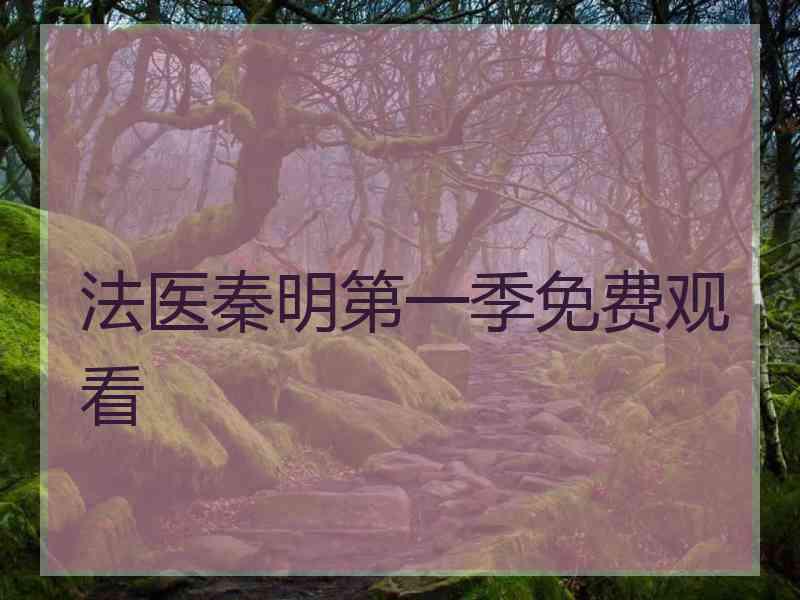 法医秦明第一季免费观看