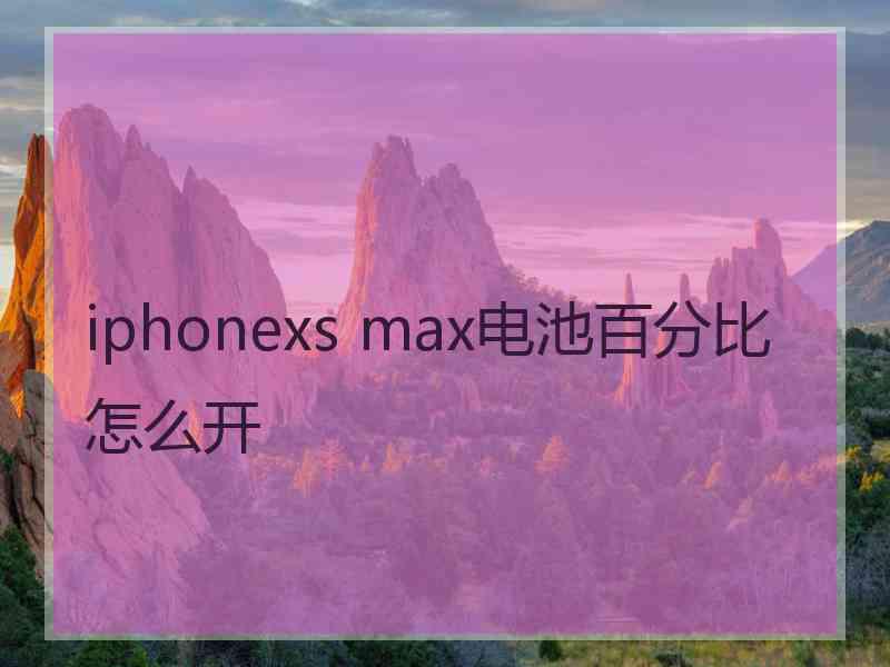 iphonexs max电池百分比怎么开