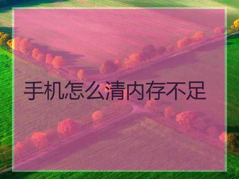 手机怎么清内存不足