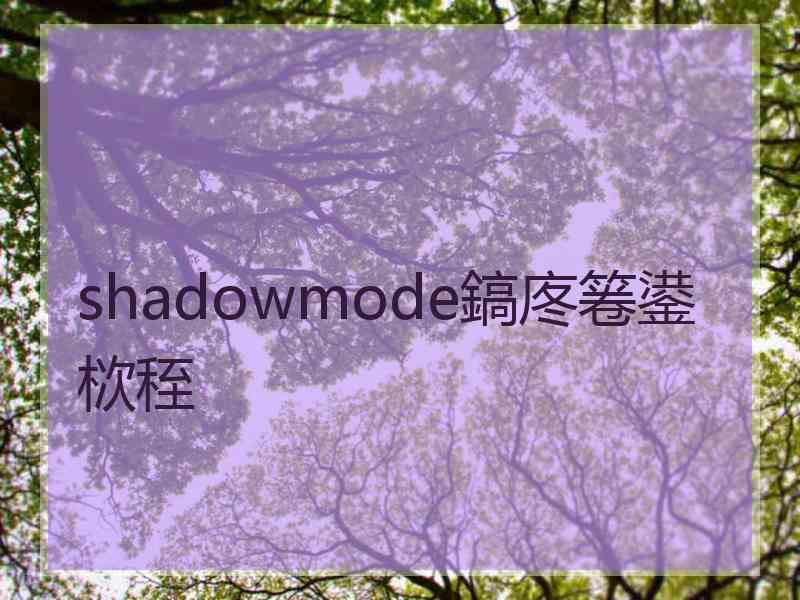 shadowmode鎬庝箞鍙栨秷