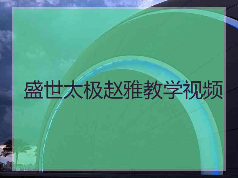 盛世太极赵雅教学视频