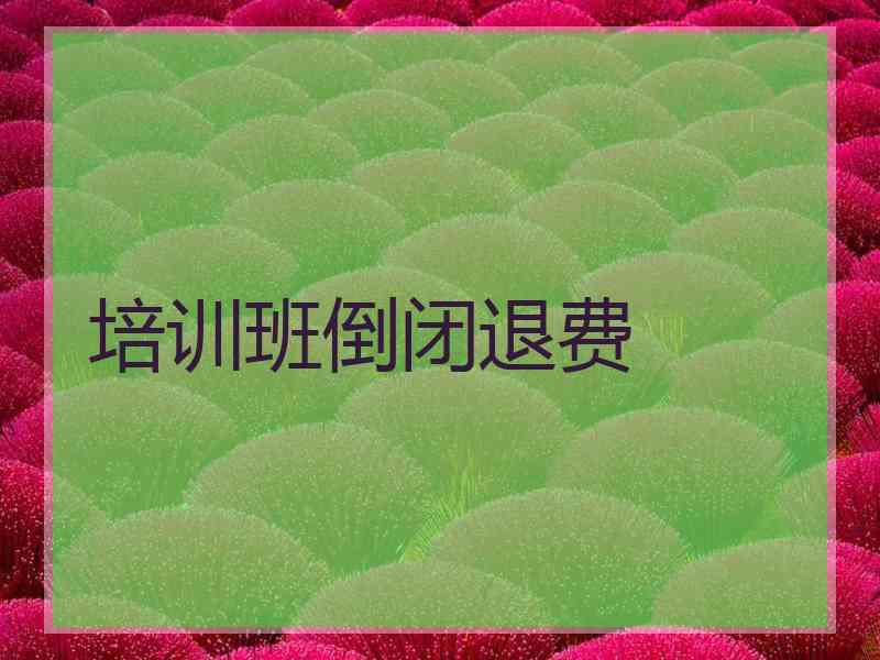 培训班倒闭退费