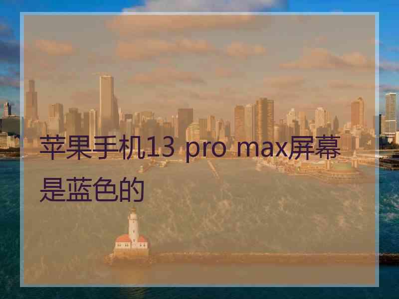 苹果手机13 pro max屏幕是蓝色的