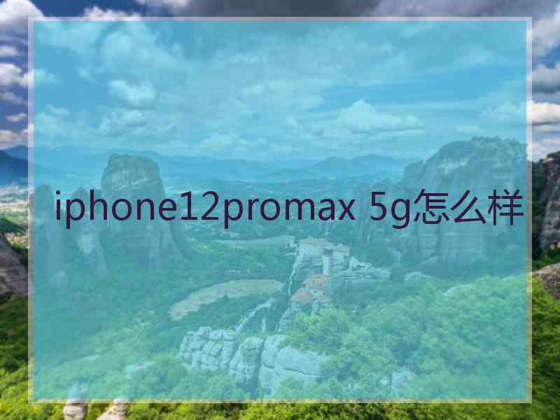 iphone12promax 5g怎么样