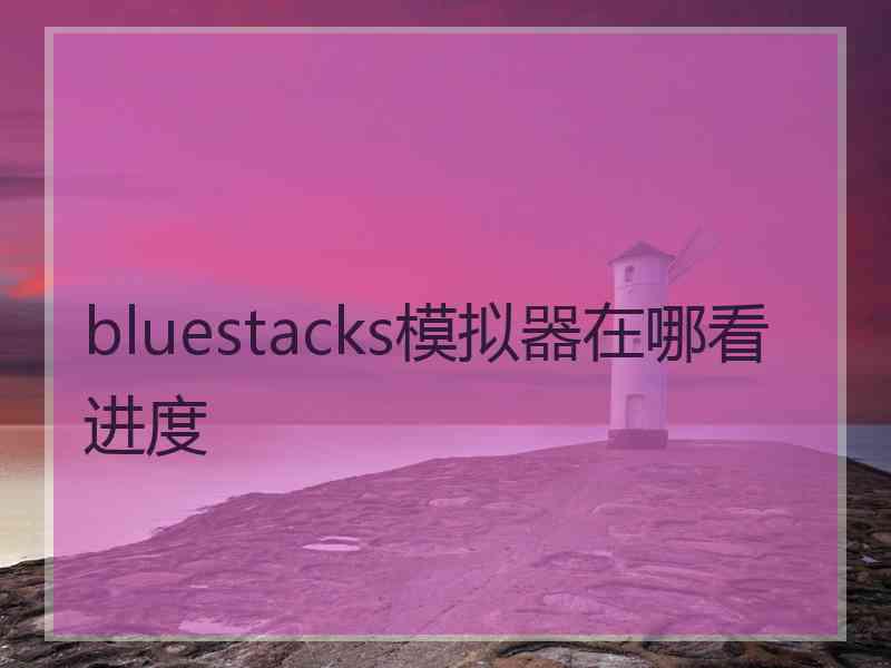 bluestacks模拟器在哪看进度