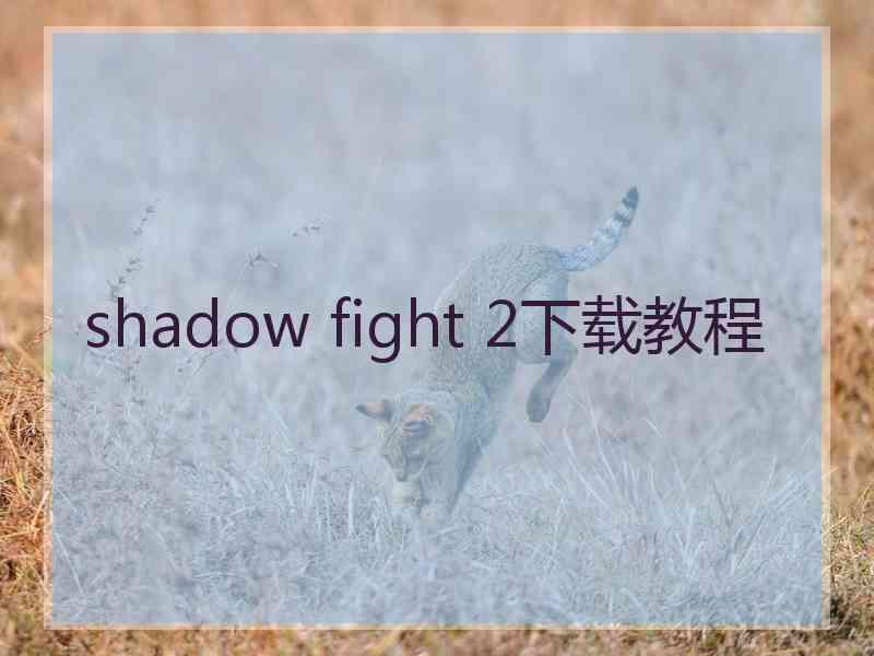 shadow fight 2下载教程
