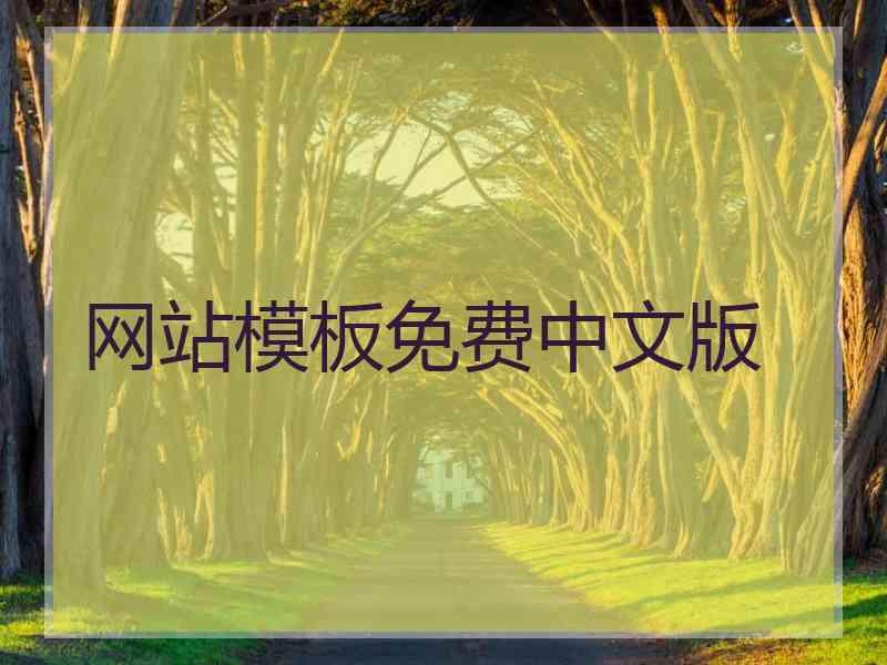 网站模板免费中文版