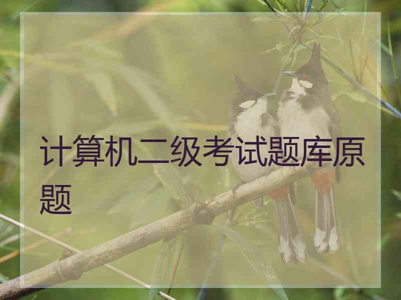 计算机二级考试题库原题