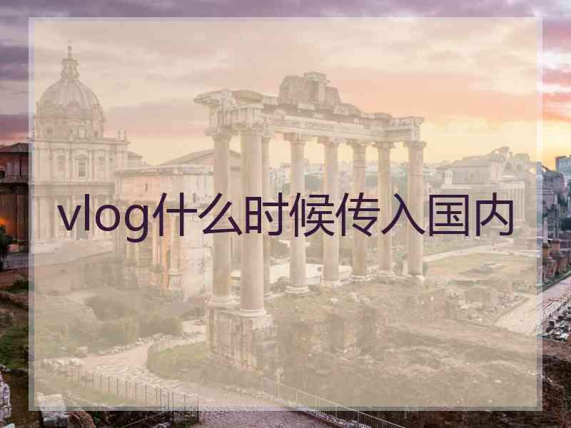 vlog什么时候传入国内