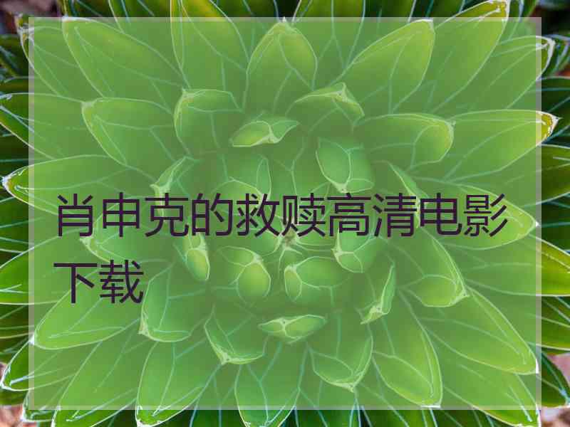 肖申克的救赎高清电影下载