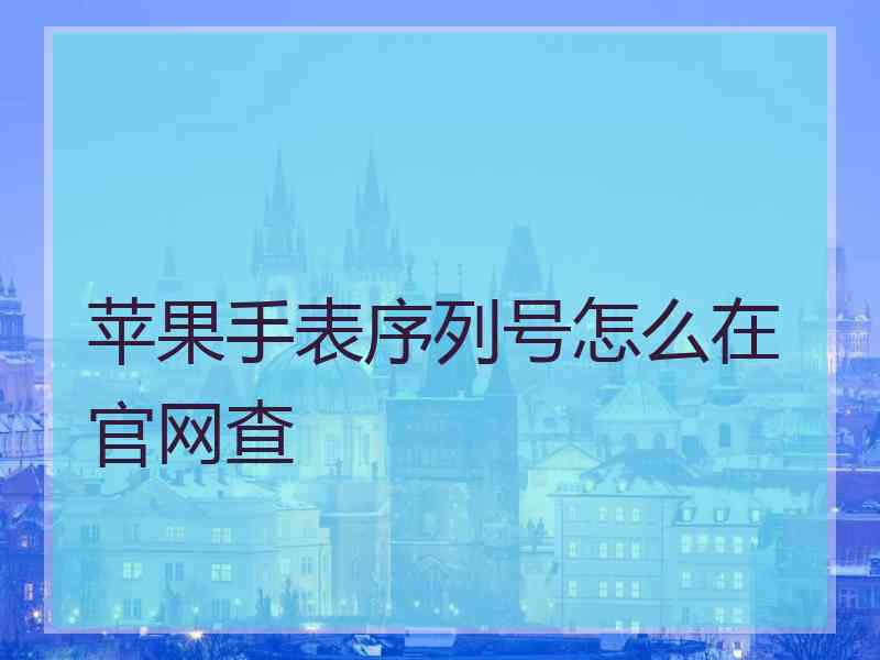 苹果手表序列号怎么在官网查