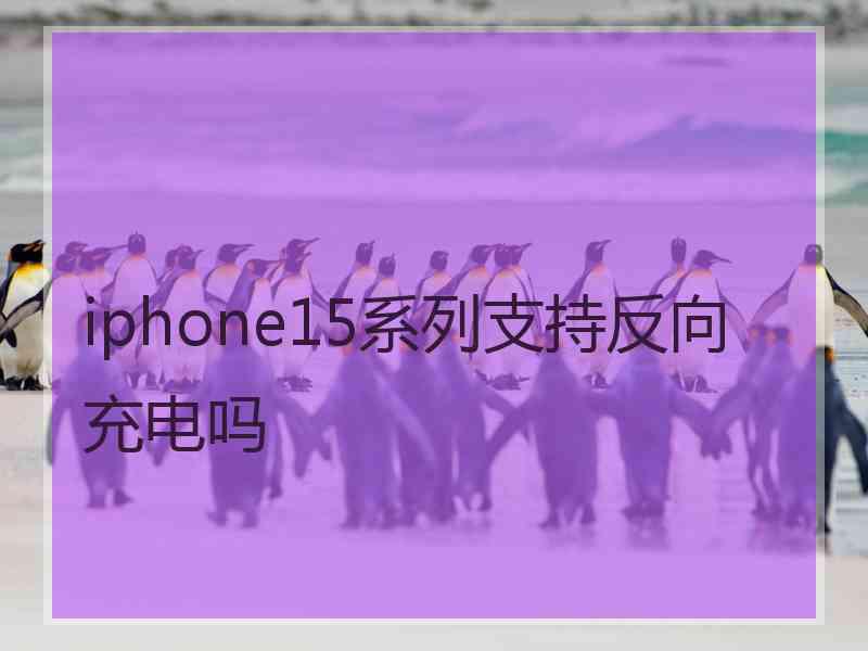 iphone15系列支持反向充电吗