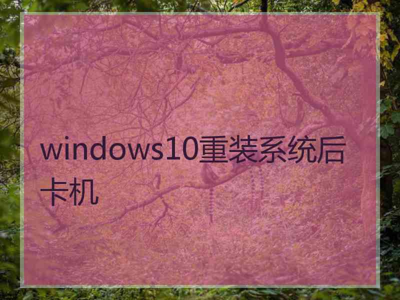 windows10重装系统后卡机