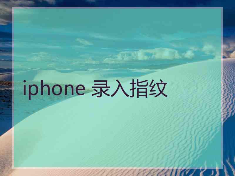 iphone 录入指纹