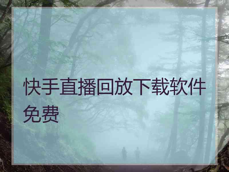 快手直播回放下载软件免费