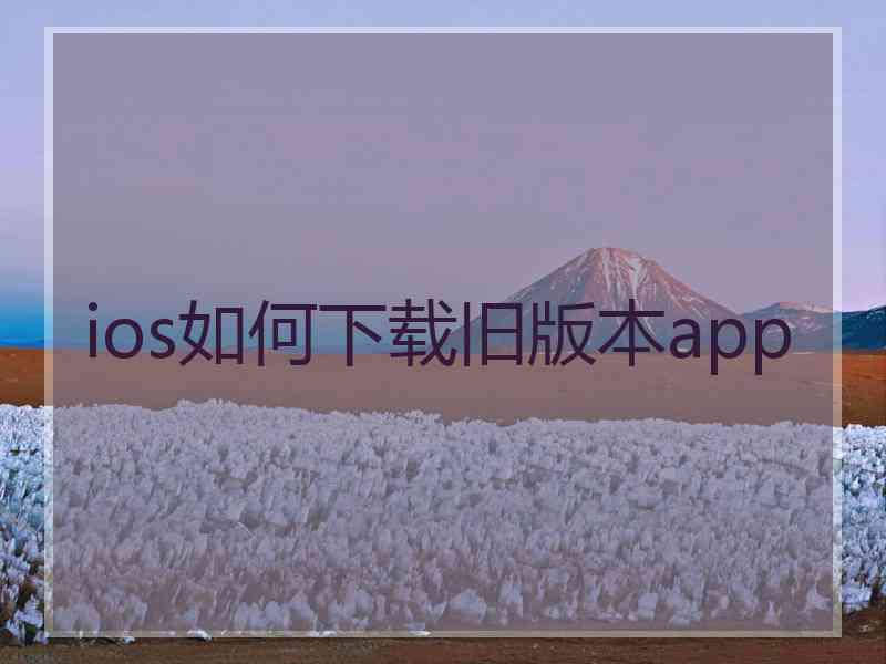 ios如何下载旧版本app