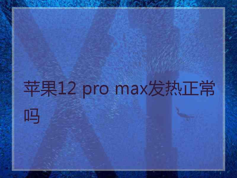 苹果12 pro max发热正常吗