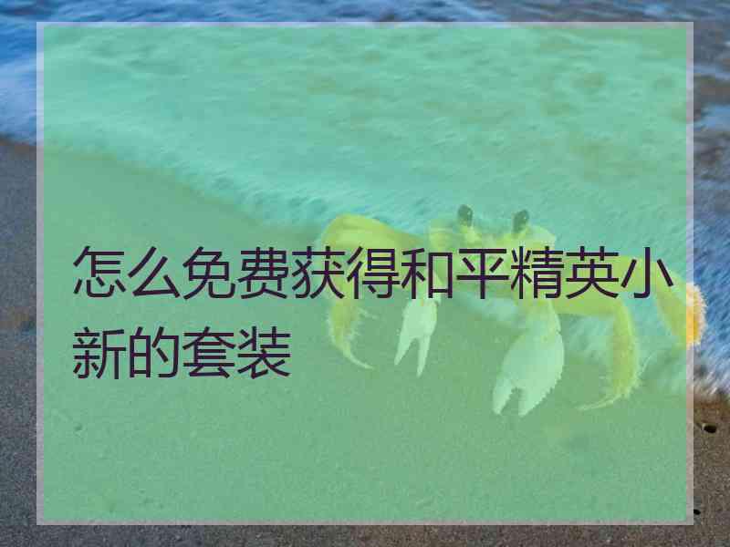 怎么免费获得和平精英小新的套装