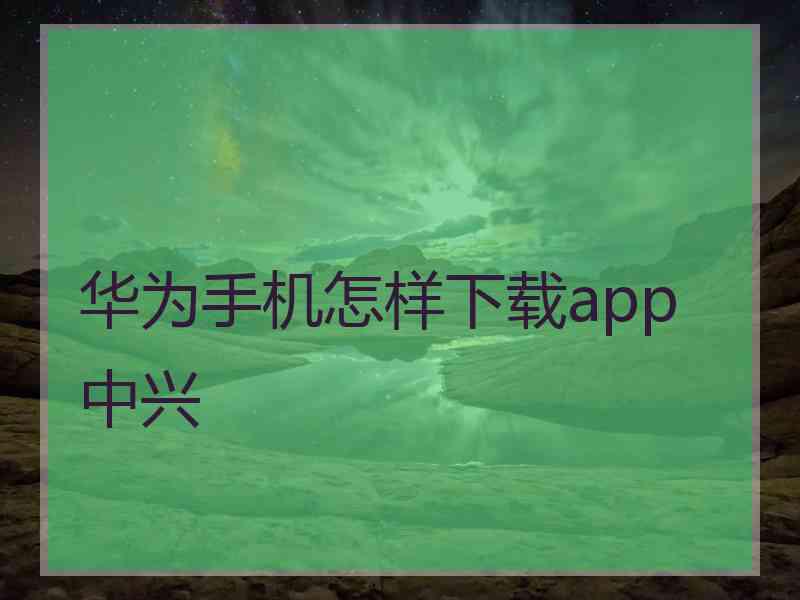 华为手机怎样下载app 中兴