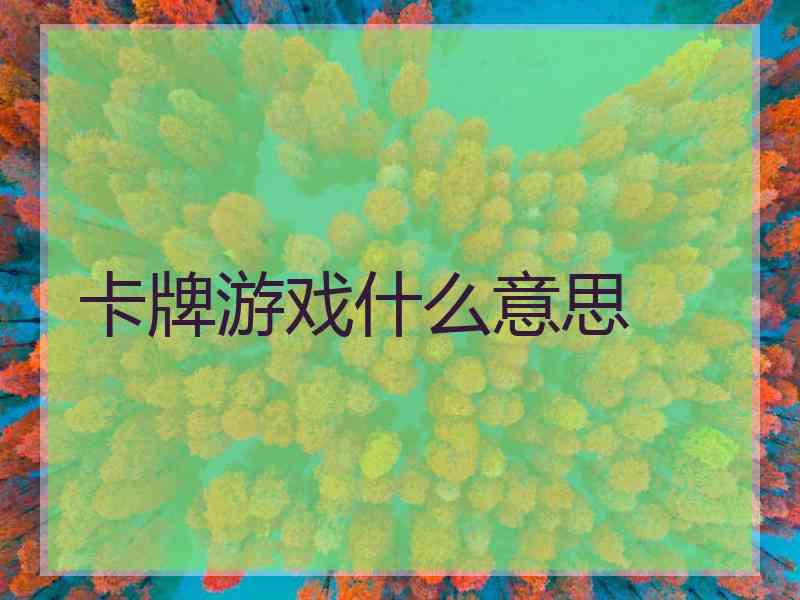 卡牌游戏什么意思