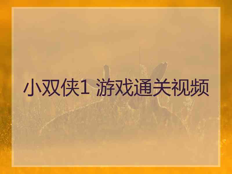 小双侠1 游戏通关视频