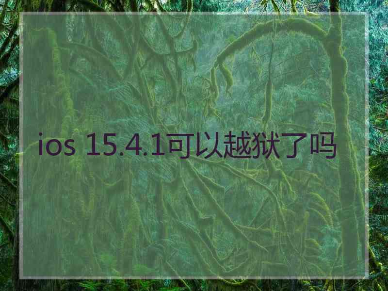 ios 15.4.1可以越狱了吗