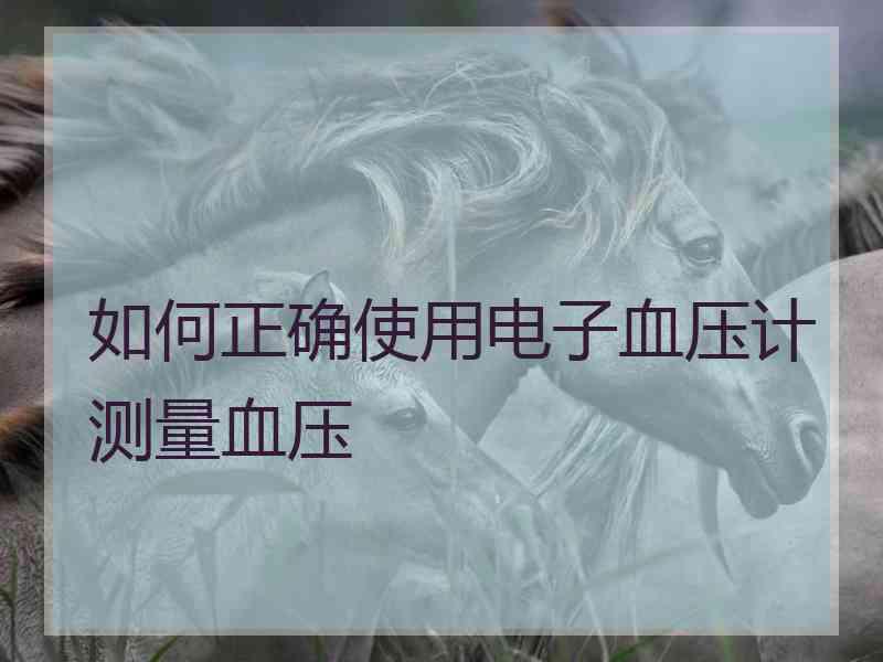 如何正确使用电子血压计测量血压