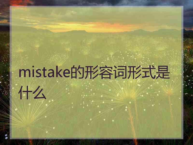 mistake的形容词形式是什么