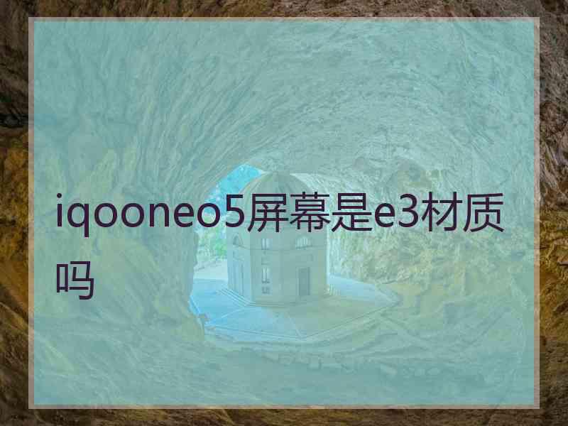 iqooneo5屏幕是e3材质吗