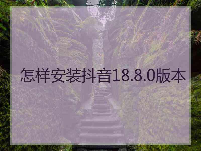 怎样安装抖音18.8.0版本