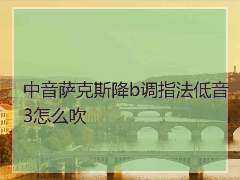 中音萨克斯降b调指法低音3怎么吹