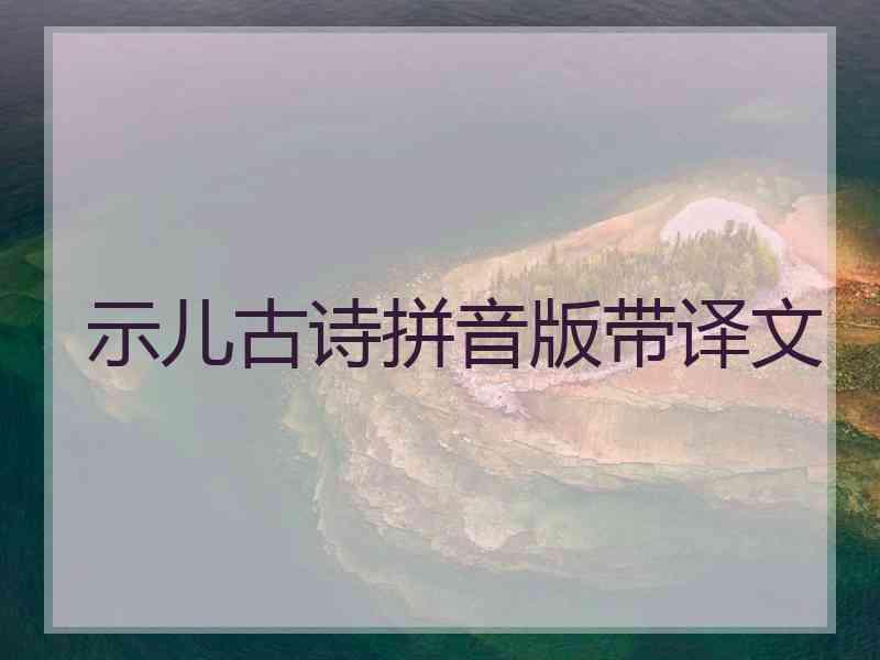 示儿古诗拼音版带译文