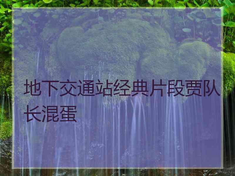 地下交通站经典片段贾队长混蛋