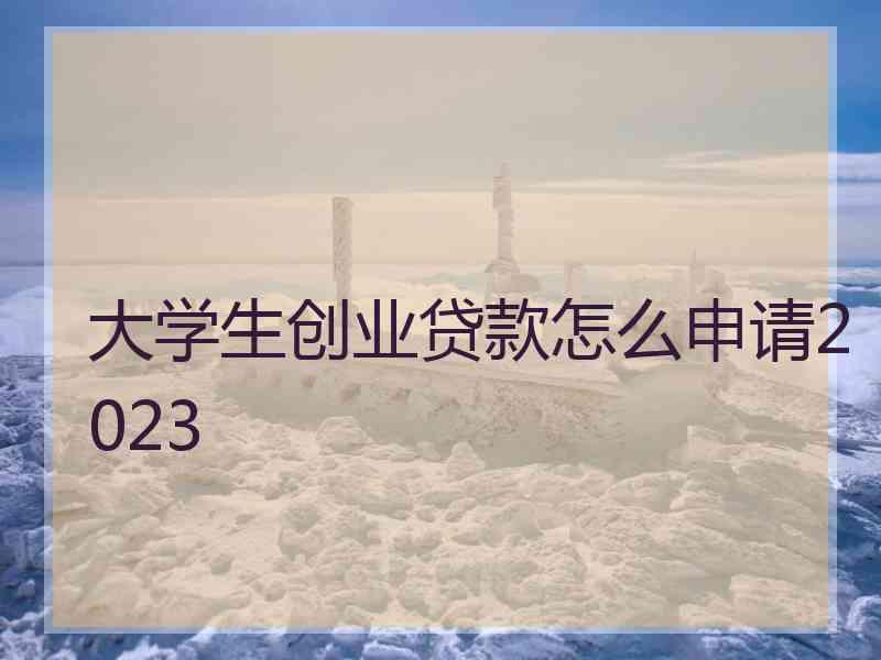 大学生创业贷款怎么申请2023