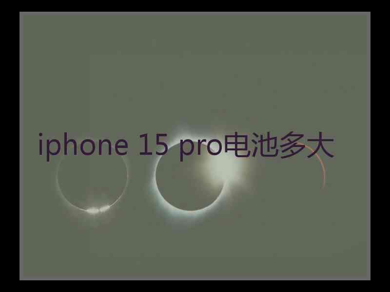 iphone 15 pro电池多大