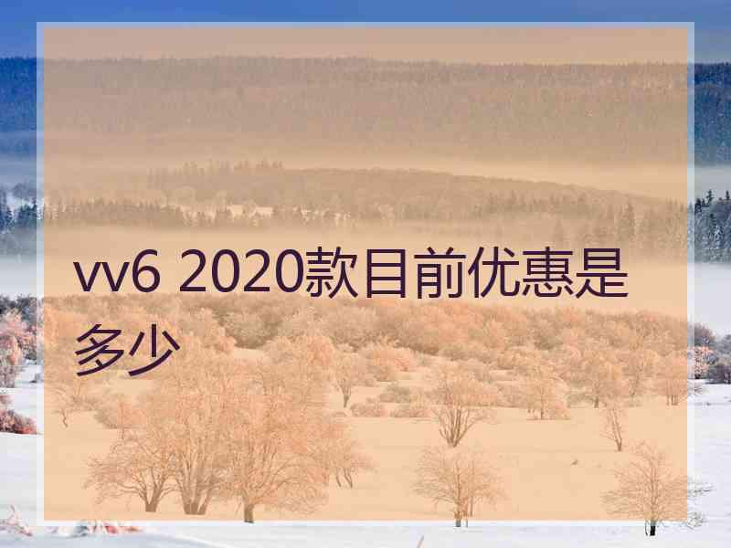 vv6 2020款目前优惠是多少