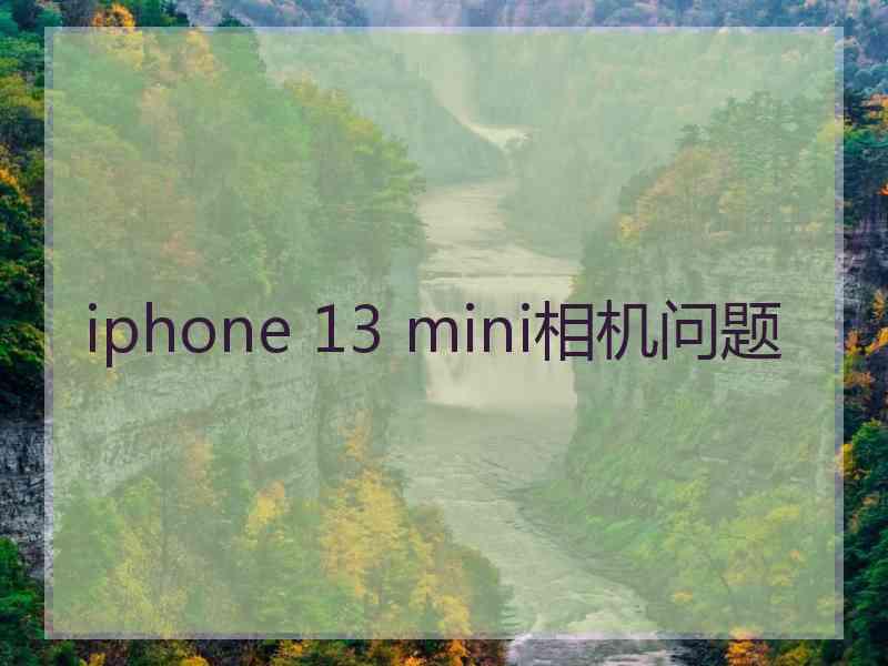 iphone 13 mini相机问题